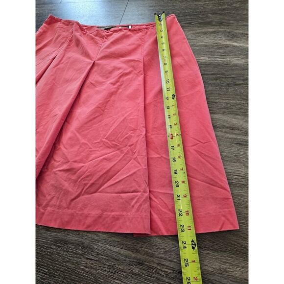 Eddie Bauer Coral Cotton Midi Skirt Size 16 Tall Pleated Classic Preppy Modest - Picture 6 of 8
